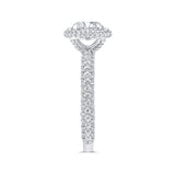 14K White Gold Round Diamond Halo Engagement Ring (Semi-Mount)