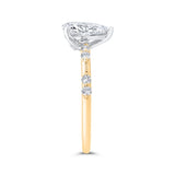 14K Two-Tone Gold Pear Cut Diamond Solitaire Plus Engagement Ring (Semi-Mount)