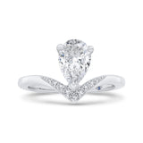 14K White Gold Pear Diamond Engagement Ring (Semi-Mount)