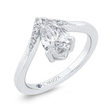 14K White Gold Pear Diamond Engagement Ring (Semi-Mount)