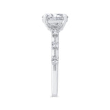 Oval Diamond Engagement Ring In 14K White Gold (Semi-Mount)