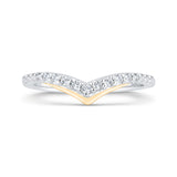 14K Two Tone Gold Diamond Contour Band