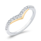 14K Two Tone Gold Diamond Contour Band