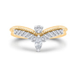 14K Two Tone Gold Diamond Contour Band