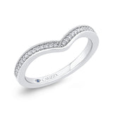14K White Gold Diamond Contour Band