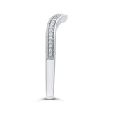 14K White Gold Diamond Contour Band