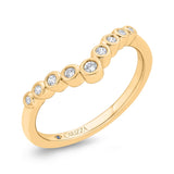 14K Yellow Gold Diamond Contour Band