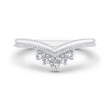 14K White Gold Diamond Contour Band
