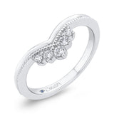 14K White Gold Diamond Contour Band