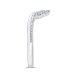 14K White Gold Diamond Contour Band