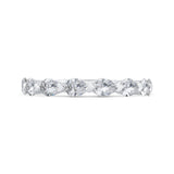 14K White Gold Diamond Contour Band