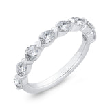 14K White Gold Diamond Contour Band