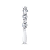 14K White Gold Diamond Contour Band