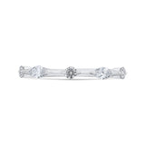 14K White Gold Diamond Contour Band