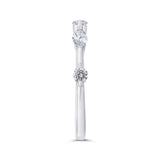 14K White Gold Diamond Contour Band