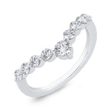 14K White Gold Diamond Contour Band