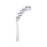 14K White Gold Diamond Contour Band