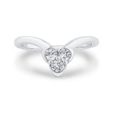 14K White Gold Diamond Contour Band
