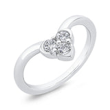 14K White Gold Diamond Contour Band