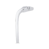 14K White Gold Diamond Contour Band