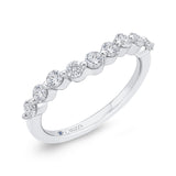14K White Gold Diamond Contour Band