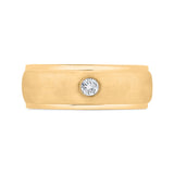 14K Yellow Gold with Round Diamond Men's Band