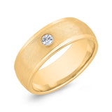 14K Yellow Gold with Round Diamond Men's Band