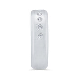 14K White Gold with Round Diamond Men's Band