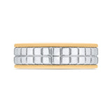 14K Two Tone Gold Men's Band