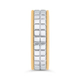 14K Two Tone Gold Men's Band