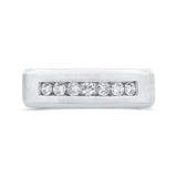 14K White Gold with Round Diamond Men's Band