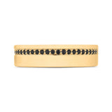 14K Yellow Gold with Round Black Diamond Men's Band