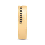 14K Yellow Gold with Round Black Diamond Men's Band