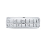 14K White Gold with Round Diamond Men's Band