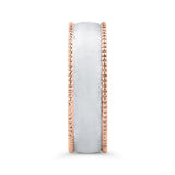 14K Two Tone Gold Men's Band