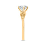14K Yellow Gold Round Cut Diamond Solitaire Engagement Ring (Semi-Mount)