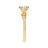 14K Yellow Gold Oval Cut Diamond Solitaire Engagement Ring (Semi-Mount)