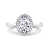 14K White Gold Oval Cut Diamond Engagement Ring (Semi-Mount)