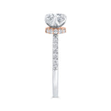 14K Two Tone Gold Cushion Cut Diamond Engagement Ring (Semi-Mount)