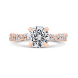 14K Rose Gold Round Cut Diamond Engagement Ring (Semi-Mount)