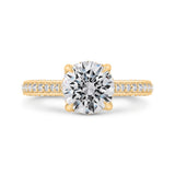 14K Yellow Gold Round Cut Diamond Engagement Ring (Semi-Mount)