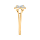 14K Yellow Gold Oval Cut Diamond Engagement Ring (Semi-Mount)