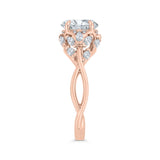 14K Rose Gold Oval Cut Diamond Engagement Ring (Semi-Mount)