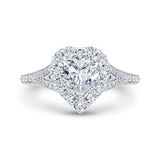 14K White Gold Heart Cut Diamond Engagement Ring (Semi-Mount)