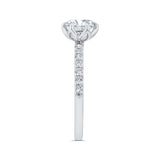 14K White Gold Round Cut Diamond Engagement Ring (Semi-Mount)