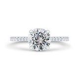 14K White Gold Round Cut Diamond Engagement Ring (Semi-Mount)