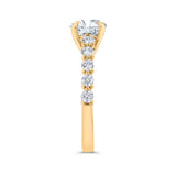 14K Yellow Gold Round Cut Diamond Engagement Ring (Semi-Mount)