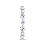 14K White Gold with Oval & Round Diamond Eternity Ring