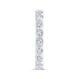 14K White Gold with Oval & Round Diamond Eternity Ring