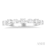 5/8 Ctw Scatter East-West Set Marquise and Round Cut Diamond Fashion Band in 14K White Gold